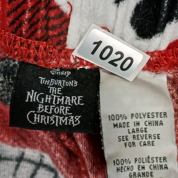 Disney Pajama Pants Men Size‎ L Red Fleece Nightmare Before Christmas Loungewear - Picture 8 of 8